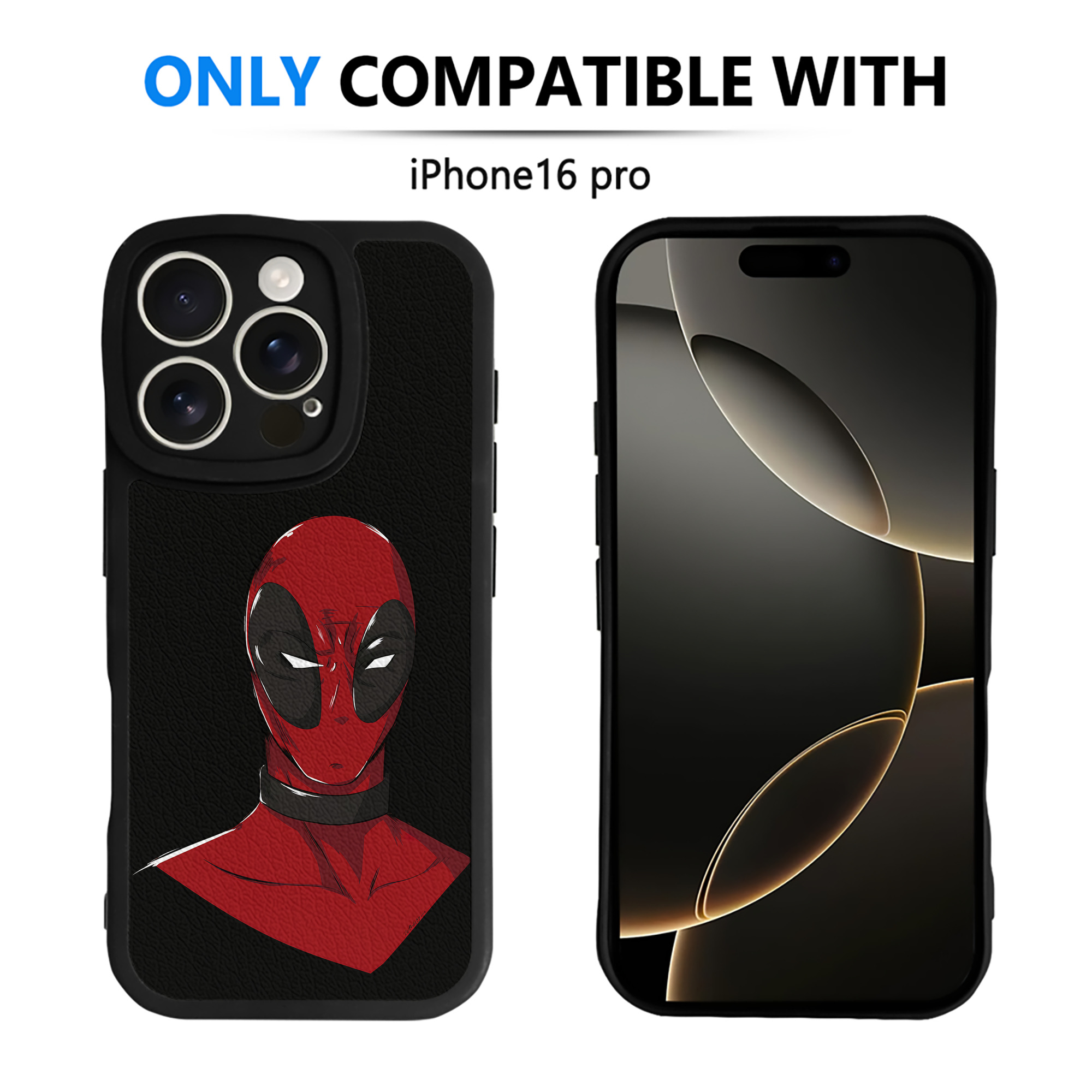 （画像用） Deadpool デッドプール 【iPhone 16シリーズ対応】シリコンスマホケース（レザー調） 材質：シリコン